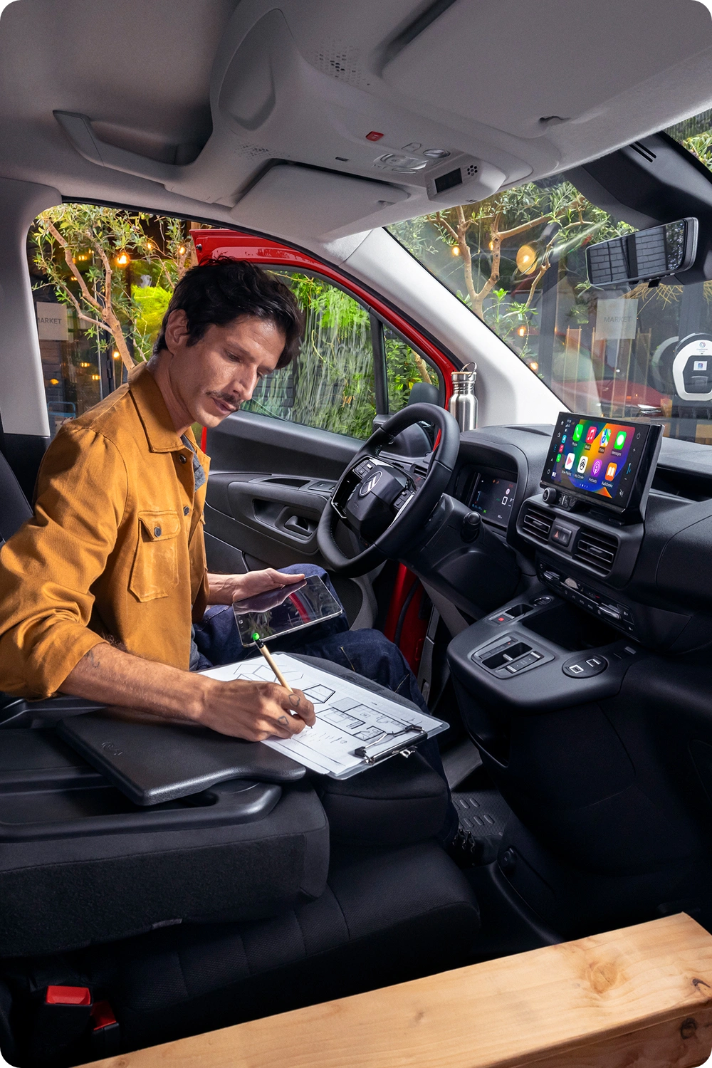 Interior view of a Citroën Berlingo Van showing versatile cabin layout, comfort, connectivity and everyday usability.