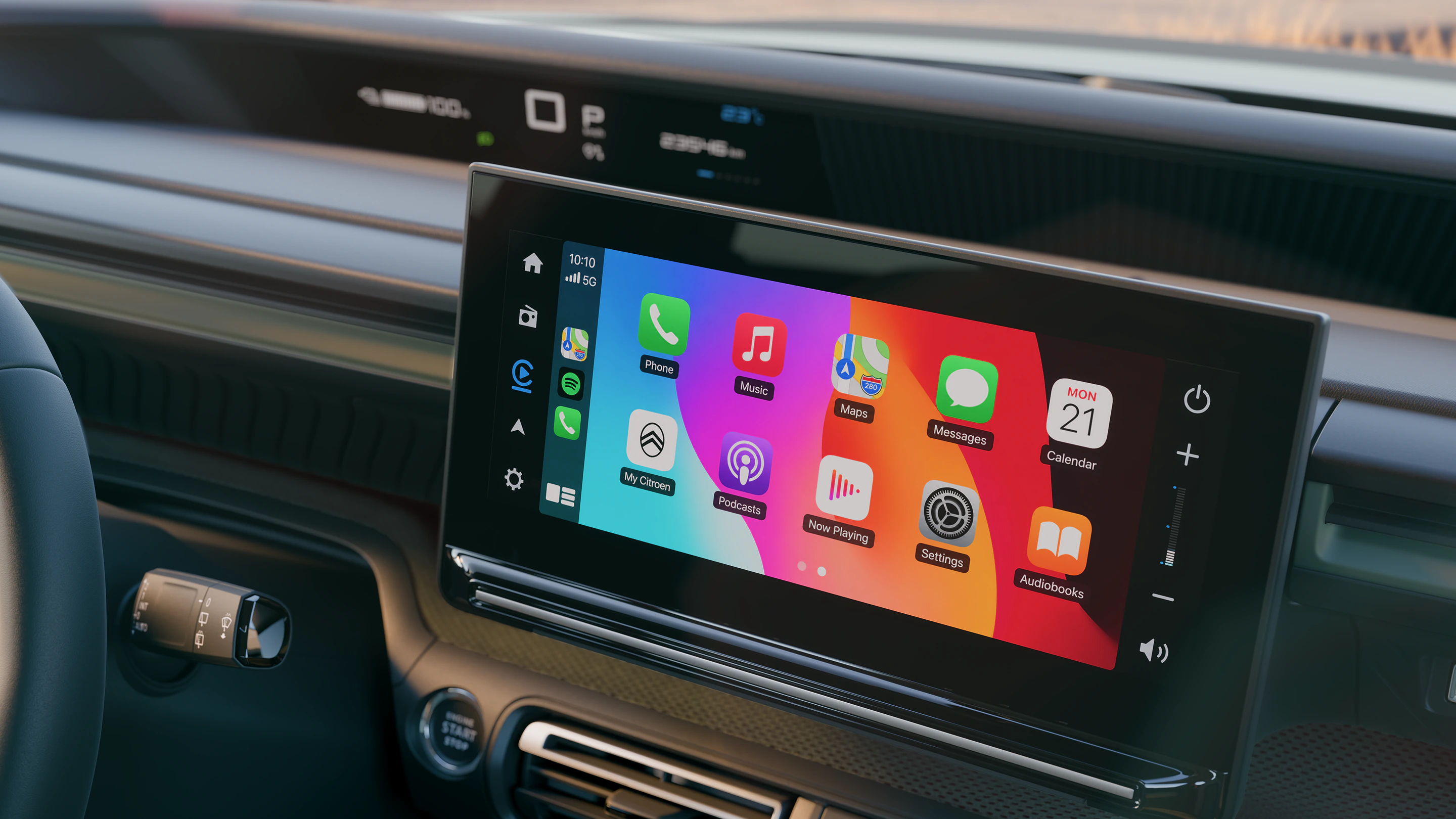 Detailansicht der Armaturenbrettverkleidung des Citroën C3 Aircross zeigt OUTBOUND-Design, Advanced Comfort und ein Interieurdetail des Familien-SUV